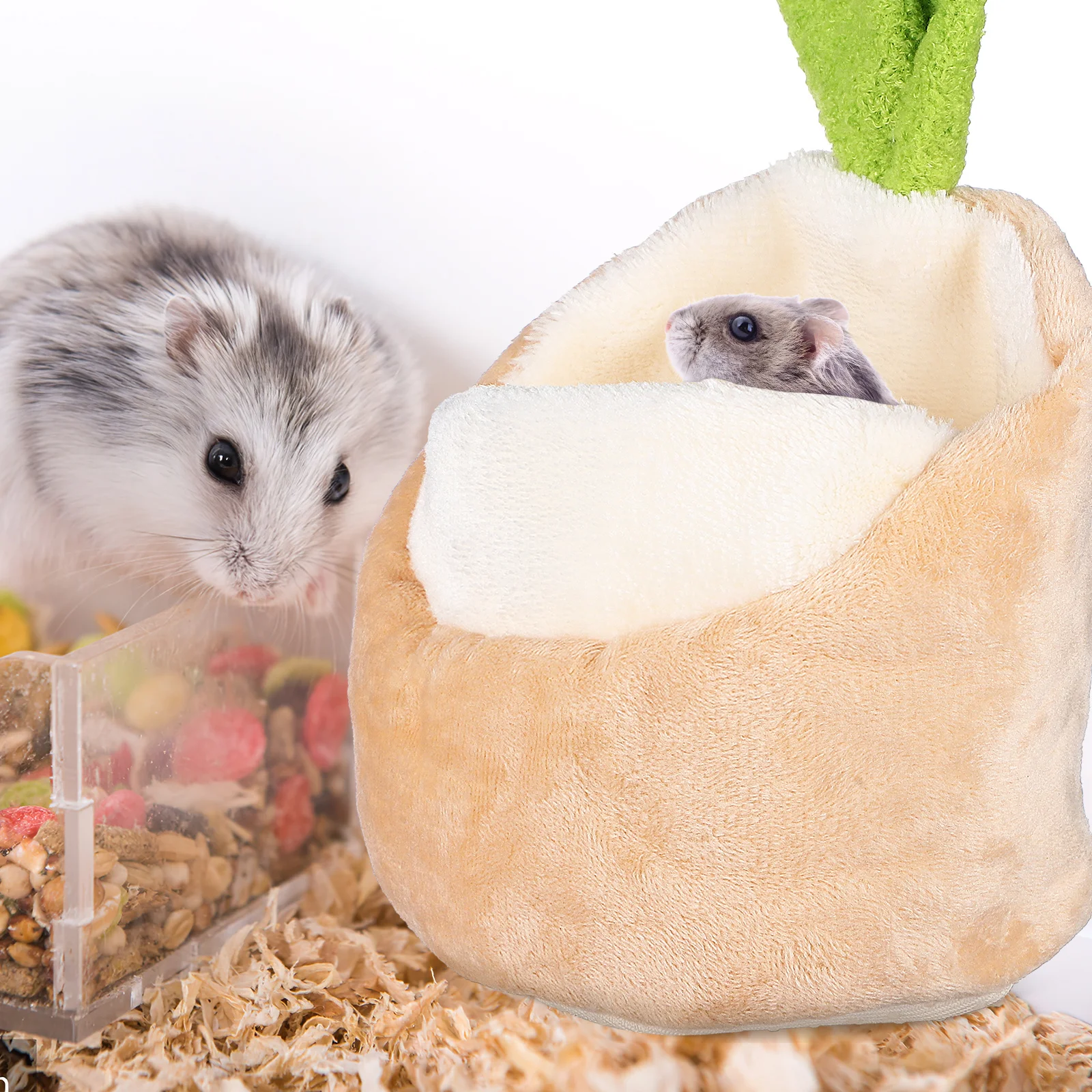 

Hamster House Christmas Bed Soft Small Pet Nest Detachable Washable Pad for Guinea Pigs Hamsters Chinchillas Squirrels