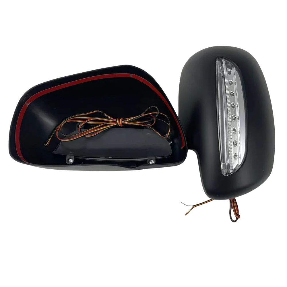 

2 Pcs Matte Black Upgrade Car Door Mirror Cover With Led Trim For Toyota Vios Yaris Sedan 2008 - 2013 Car Exterior Decorate