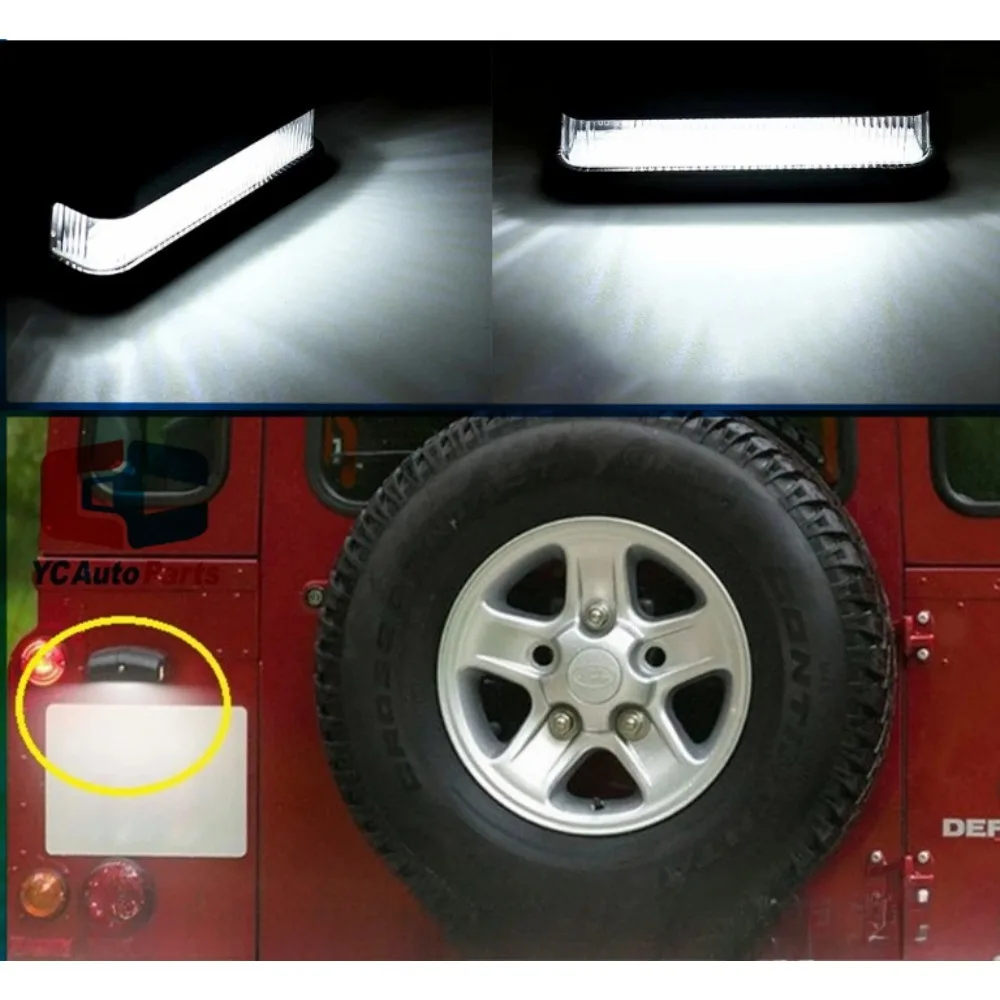 White LED License Plate Light Number Plate Lamp For Land Rover Series Defender 88/109 90 110 130 XFC100550G
