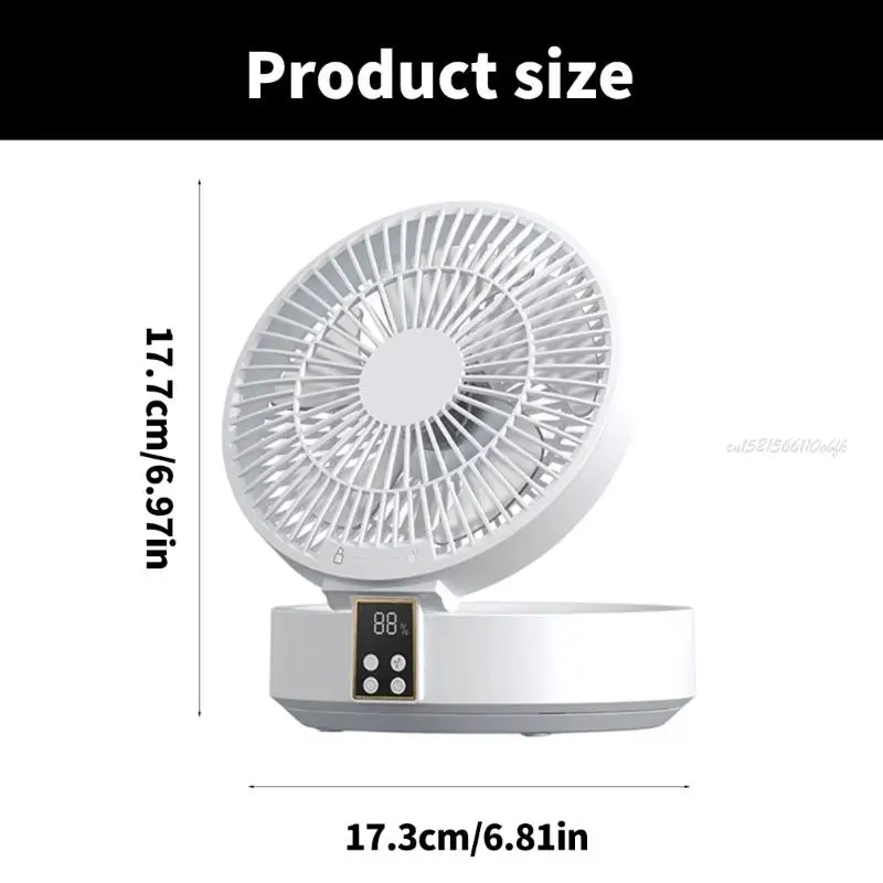 27RB Einstellbare Geschwindigkeit USB Desk Lüfter Fernbedienung Stille wiederaufladbare LED -Licht