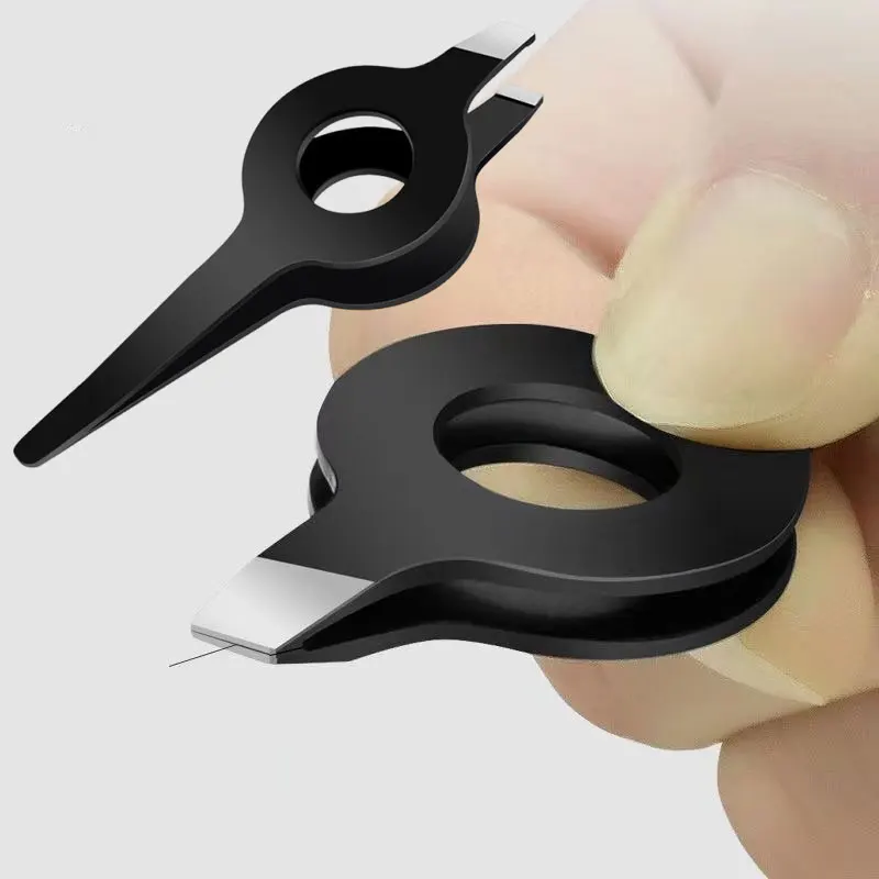 1pc porco máquina de cortar cabelo pinças de sobrancelha para sobrancelhas pêlos faciais e velino removedor de pêlos com oco para fora lidar com ferramenta de beleza