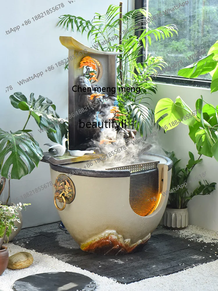 X  Water Tank Ancient Fish Farming Flowing Water Ornaments Circulating Water Landscape Balcony Courtyard Landscape Fish Tank
