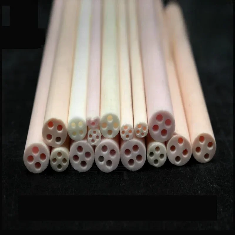 95 Alumina Ceramic High-purity Four Hole Corundum Tube Thermocouple Core Porous Insulation Tube 1 Meter Long