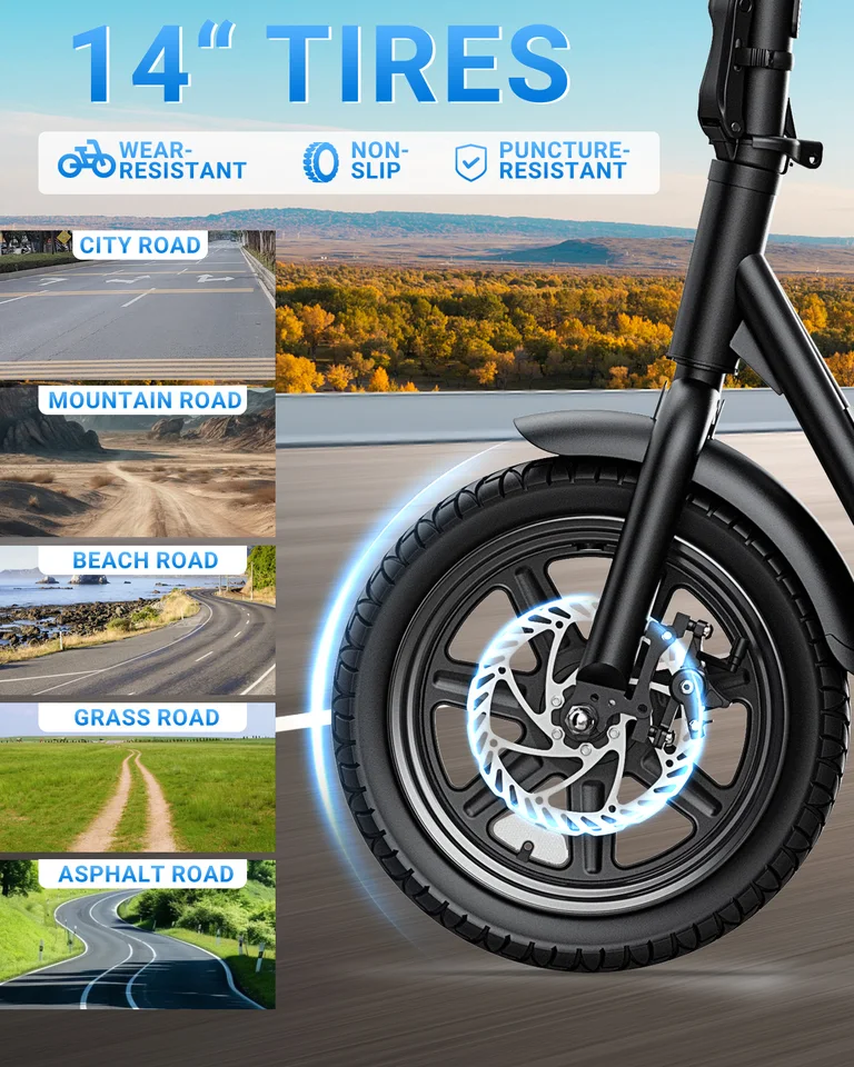 DYU C4 14 inch Folding Electric Scooter Mini E-Bike 500W Peak 20MPH 280Wh Battery Compact City Commuter E-Scooter Style UL2849 image 7