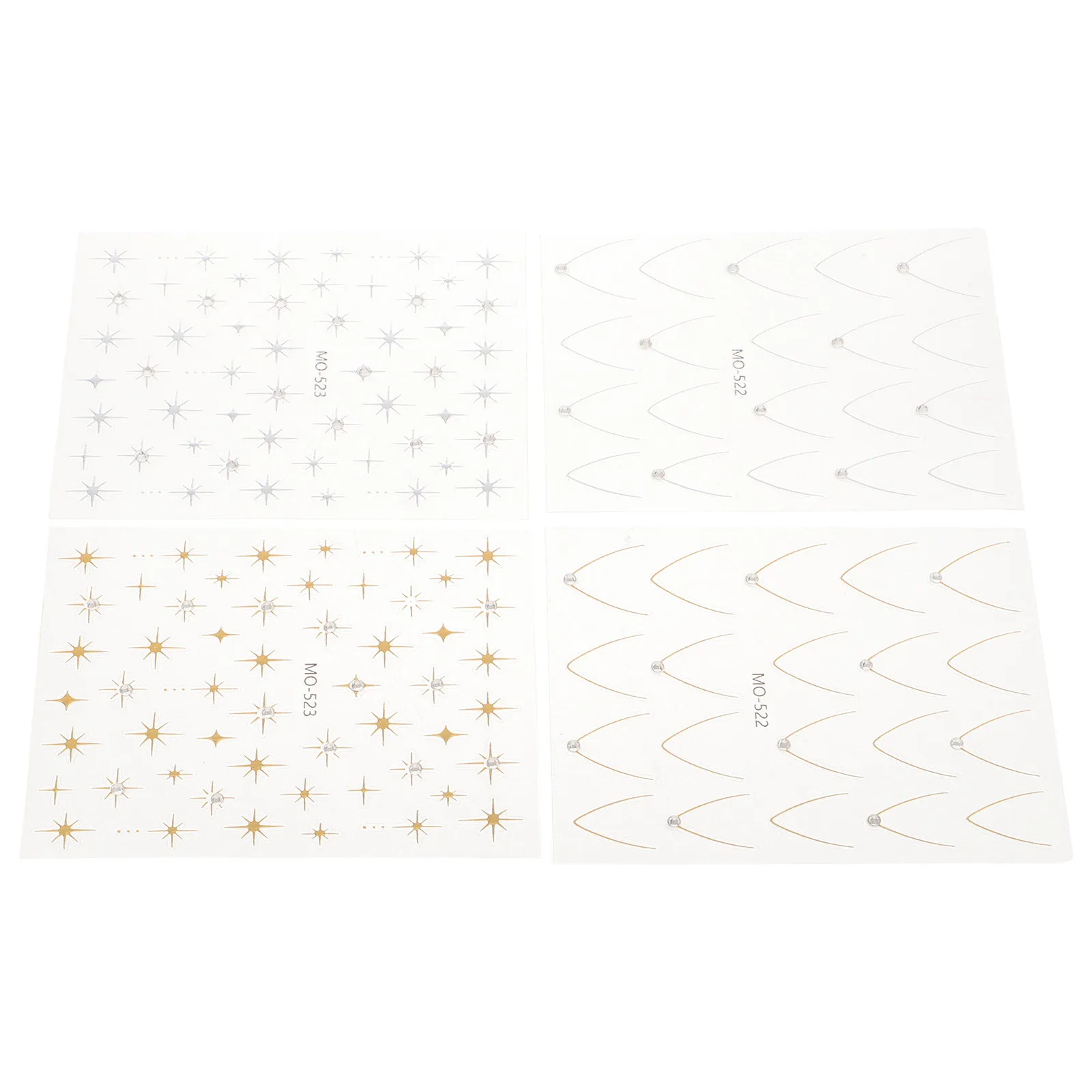 

4Pcs Nail Stickers Decals 3D Gold Silver Foil Star Moon Design Luxury Manicure Decoration for Parties Weddings Daily Wear