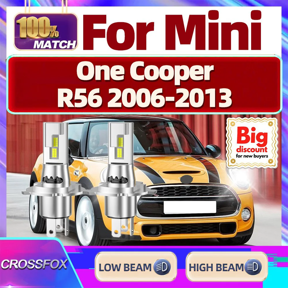 

CROSSFOX【For Mini One Cooper R56 2006】2X Upgrade Turbo Canbus Car LED Headlight Bulbs Ultra Bright Hi/Lo Beam Headlamp Ampoule