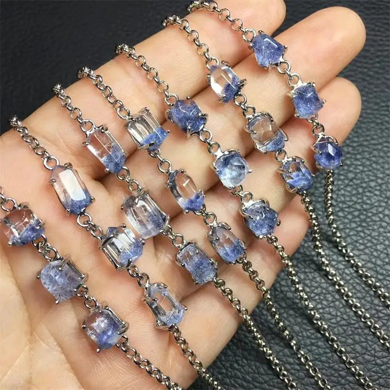 s925 Natural Dumortierite Bracelet Crystal Healing Lucky Fashion Accessory Female Festival Gift Birthday Present 1pcs