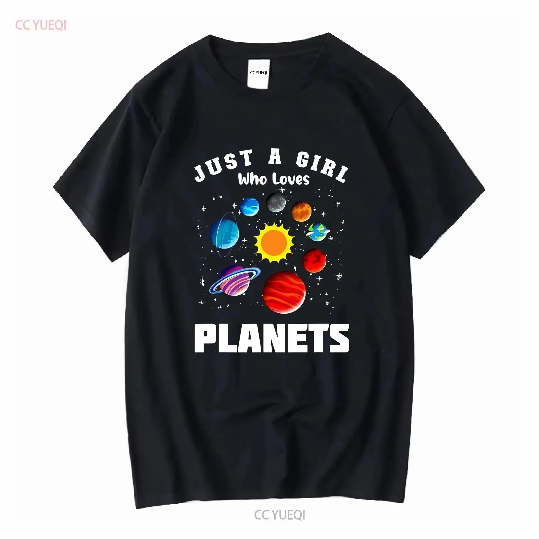 

Just A Girl Who Loves Planets And Solar System Space Science T Shirt long or short sleeves vintage Washed Casual Stylish
