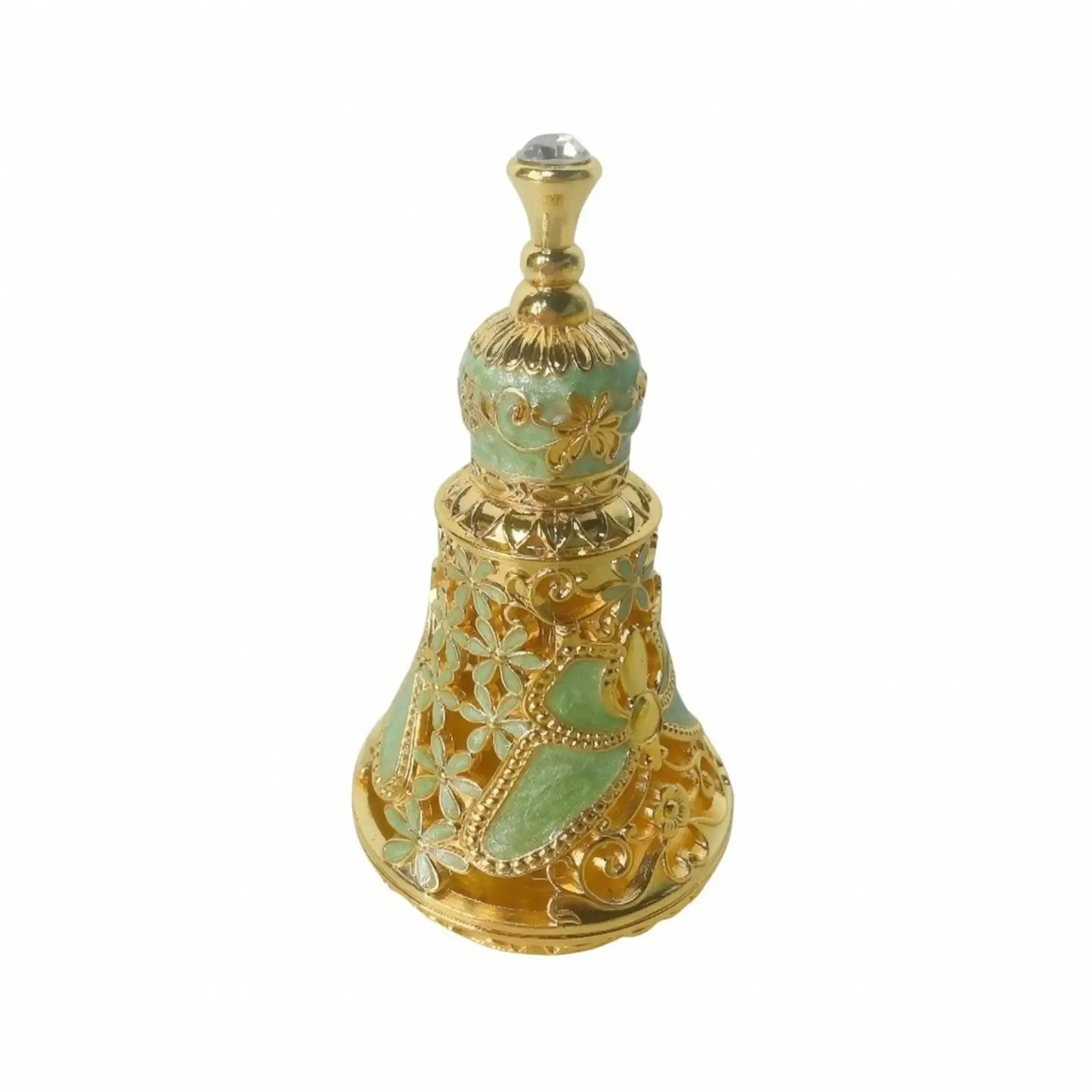 Metal Perfume Bottle with Stopper | Embossed Floral Detailing, Elegant, Filigree Fragrance Bottle, for Vanity Decor