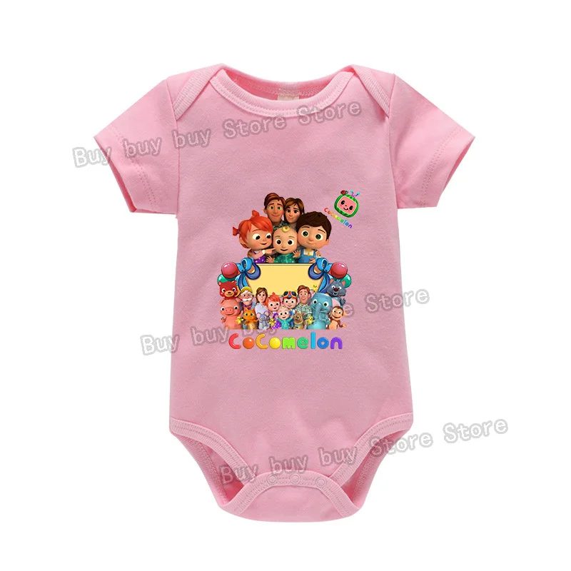 ملابس أطفال من Cocomelons للأولاد والبنات مطبوع عليها رسوم كرتونية للأطفال حديثي الولادة من القطن بأكمام قصيرة هدية للأطفال الصغار #2