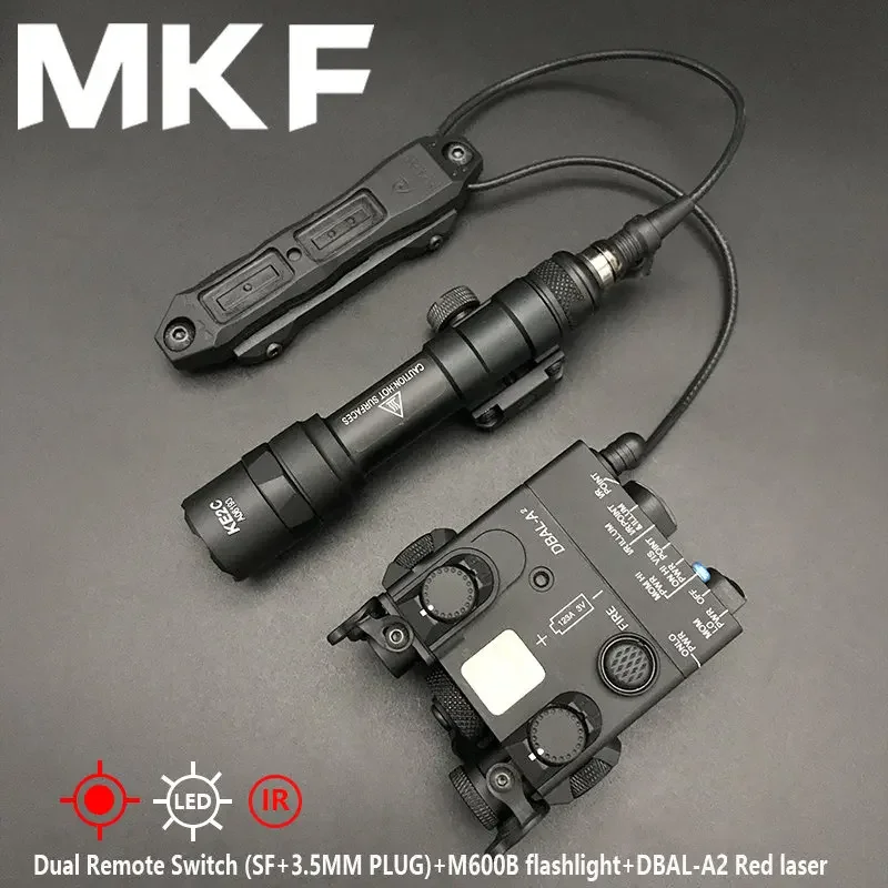 Tactical Metal DBAL-A2 Red Green IR Laser M600 M600B Flashlight With Dual Control Pressure Switch Set Fit 20mm Picatinny Rail