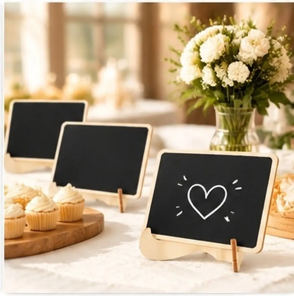 10Pcs Small Chalkboard Signs Mini Chalkboard Decorative Board for Birthday Wedding Home Office Shop Menu Sign Erasable Message