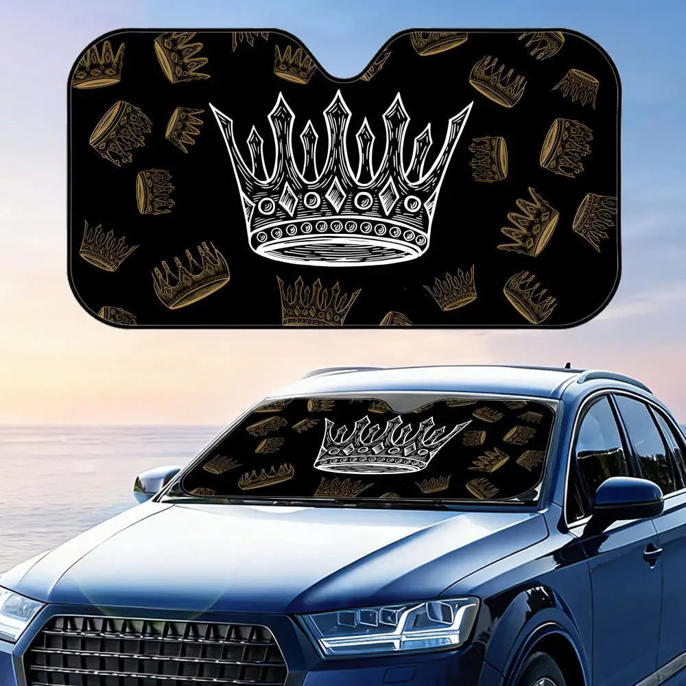 

Солнцезащитный козырек Crown: многоразовый, из алюминиевой фольги, для защиты от УФ-излучения и теплоизоляции, накладка на лобовое стекло