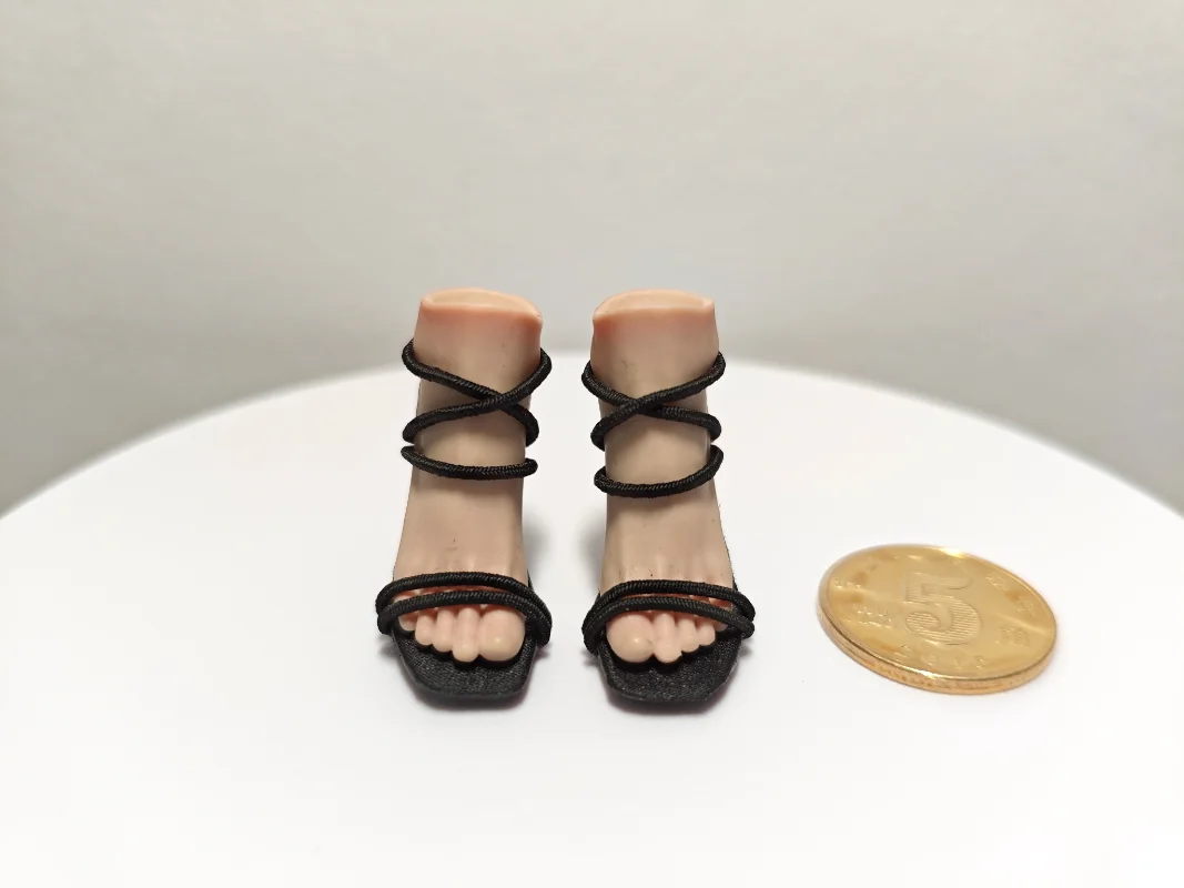 صنادل بكعب عالٍ بحزام رفيع لجندي أنثى بمقياس 1/6 لـ 12 بوصة Worldbox/Tbl