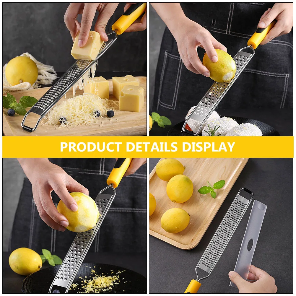 

2pcs Stainless Steel Cheese Grater Long Handle Metal Fruit Zester For Hard Cheese Lemon Kitchen Gadgets