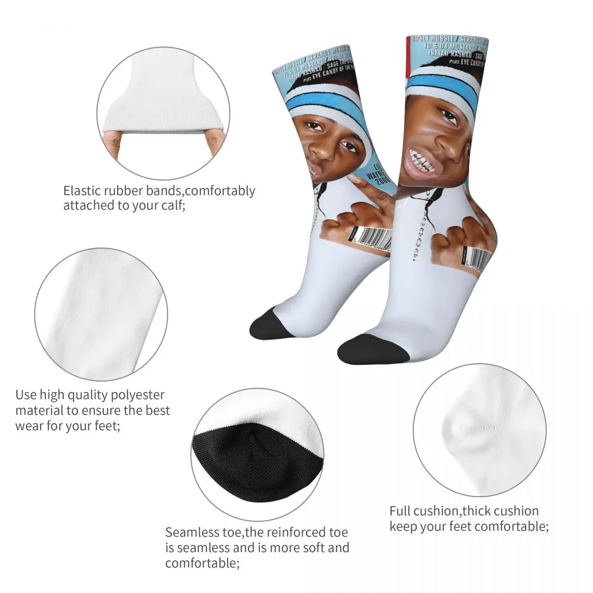 Lil Wayne Special Xxl Cover Theme Socks Merch for Female Male Cozy Stockings