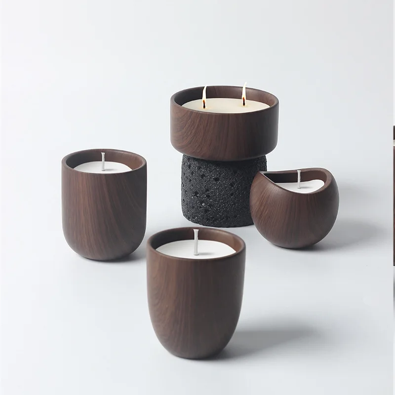 Nordic Round Ceramic Jar for Candles Aromatherapy Candle Cup Empty Candle Holder Decor Soybean Wax Container Craft Desk Ornament