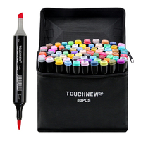 TOUCHNEW Markers 6/12/30/80/168Colors Soft Brush Marker Pen Set Alcohol-Based Marker Manga Drawing Brush Set School Art Supplies