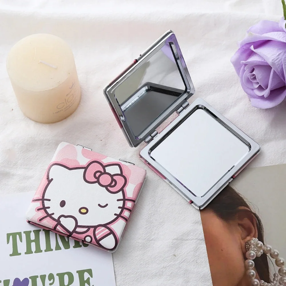 

Kawaii Hello Kitty зеркала для макияжа Sanrio Melody Cinnamoroll Girly Heart двустороннее складное женское зеркало для девочек праздничные подарки