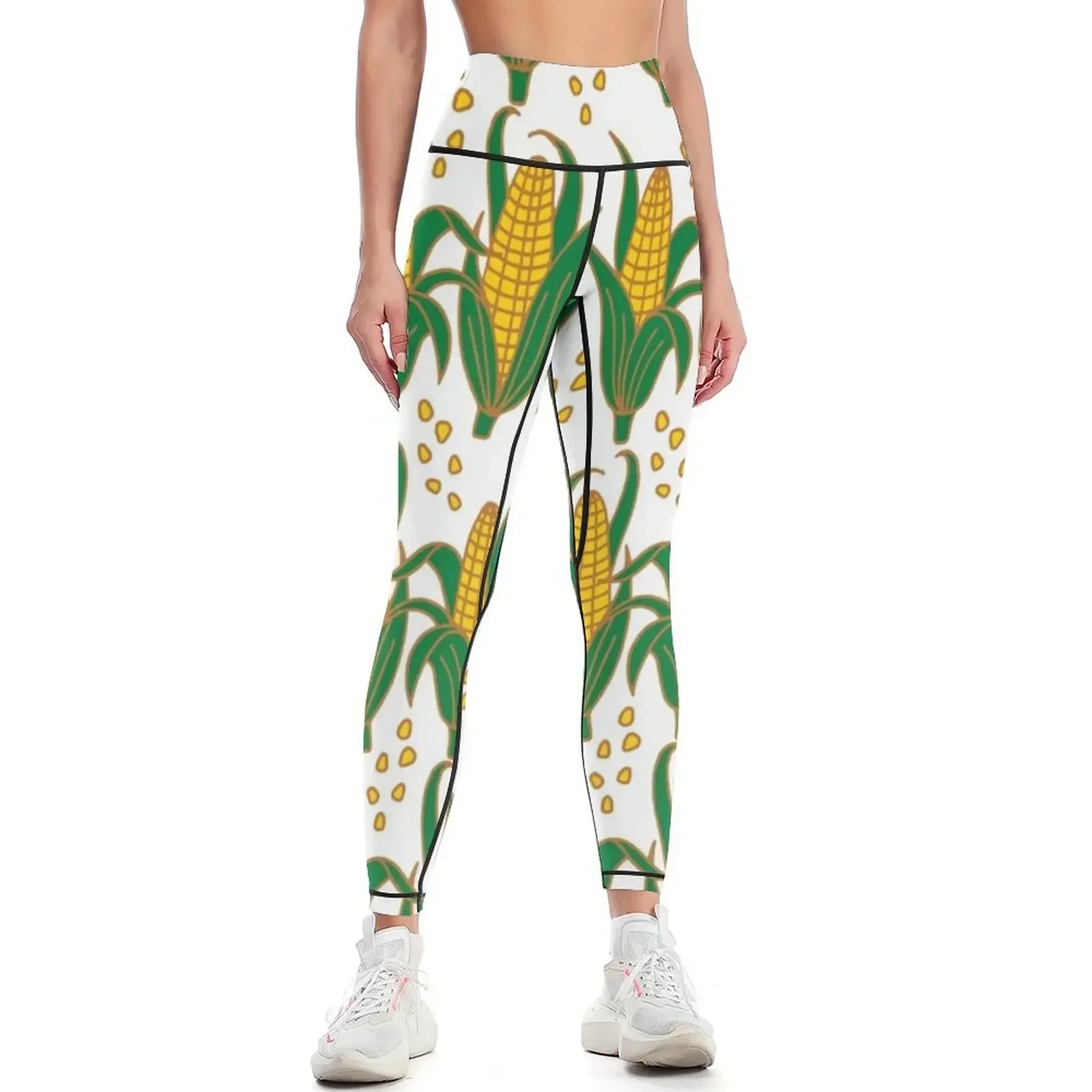 

Corn | Corn Pattern on the Cob Summer Sweet Leggings sports for push up Sports pants woman Pants sport Womens Leggings