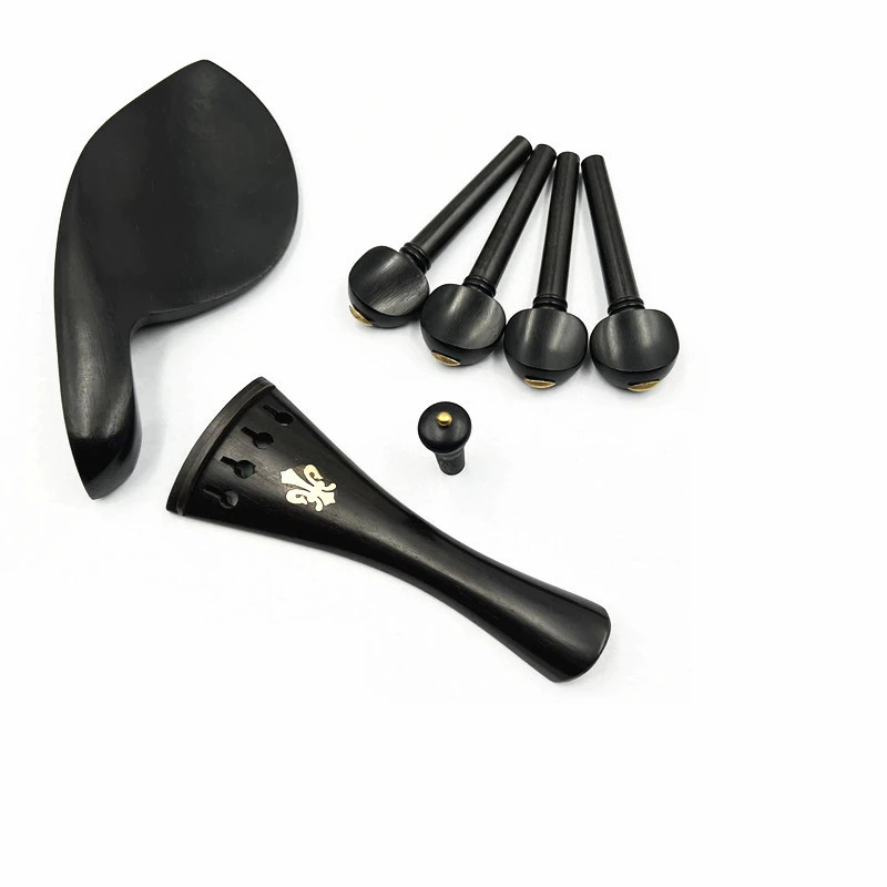 Strong 1sets Indonesian grade A ebony viola Accessories parts fittings,Tailpiece+Tuning pegs+Endpins+Chin rest/Chin Holder