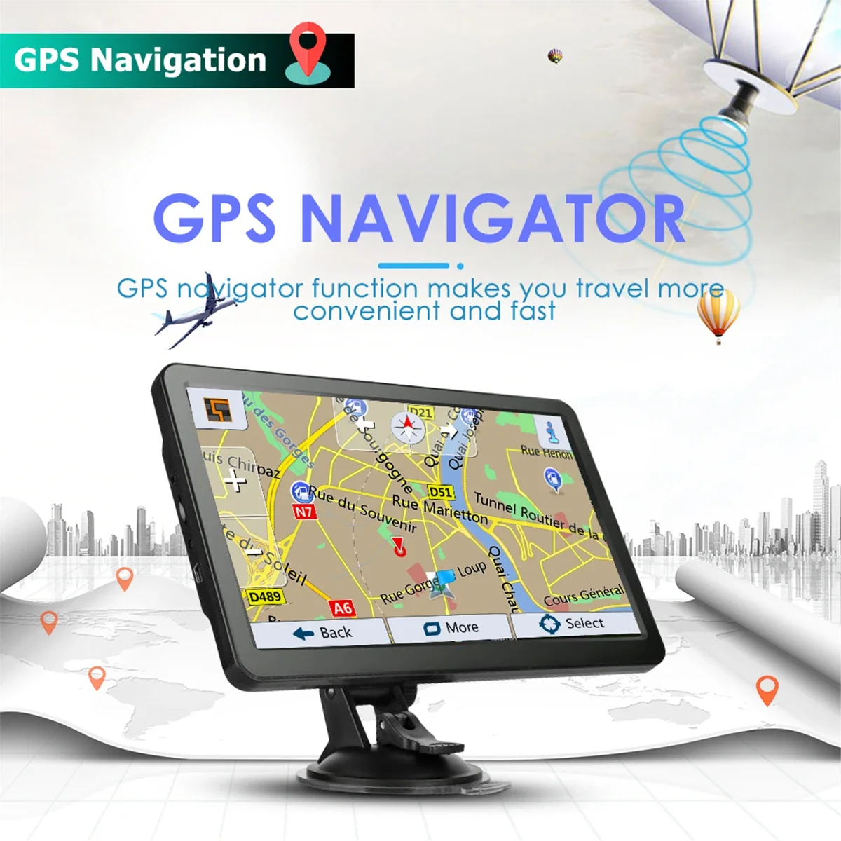 

7 inch HD Car Truck GPS Navigation 128M RAM 8gb touch screen support Russia/EU/ America/Canada/Southeast Asia/AU NZ Maps