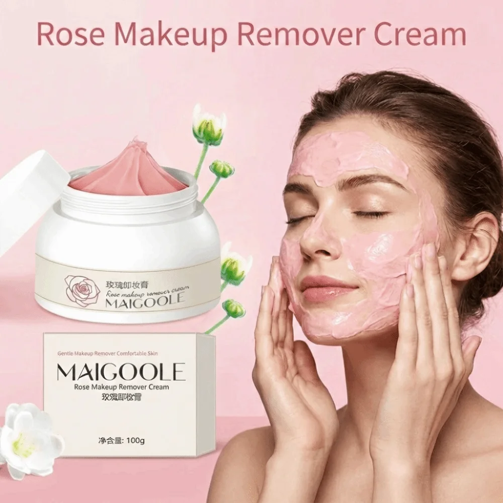 Gently Removes Rose Makeup Remover Cream No Residue Quickly Dissolves Makeup Remover Balm Non Greasy Smoothing Skin