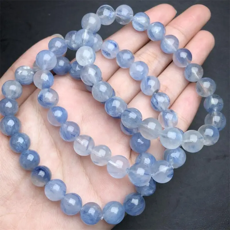 8.5MM Natural Jade Kyanite Bracelet Handmade Fortune Energy Bangle Mineral Woman Amulet Jewelry Gift 1PCS