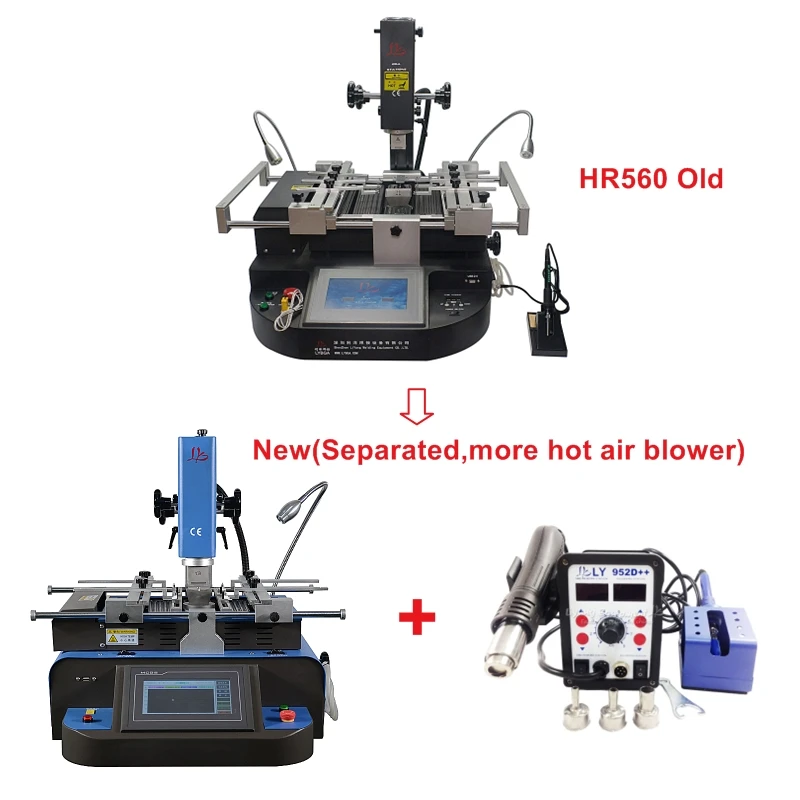 HR560 PCB Reballing Machine Bga Rework Station 925D Hot air Blower for Flux Paste Solder Ball Heating with Bga Reablling Kit