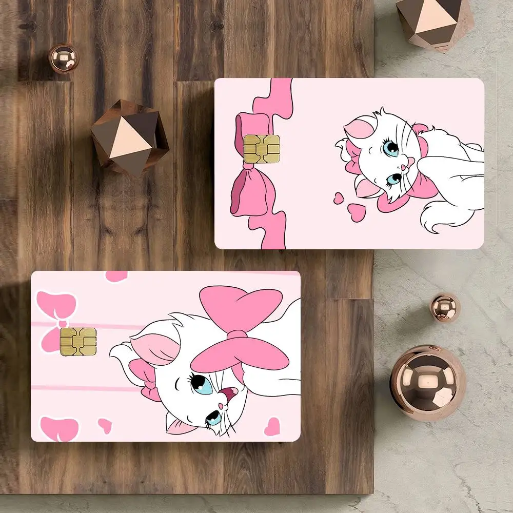 ملصقات بطاقات Sweet Marie Cat Little Princess مع ملصقات بطاقات على شكل فيونكة مكونة من 4 قطع من غطاء بطاقة الائتمان البلاستيكية، طبقة حماية للديكور #3