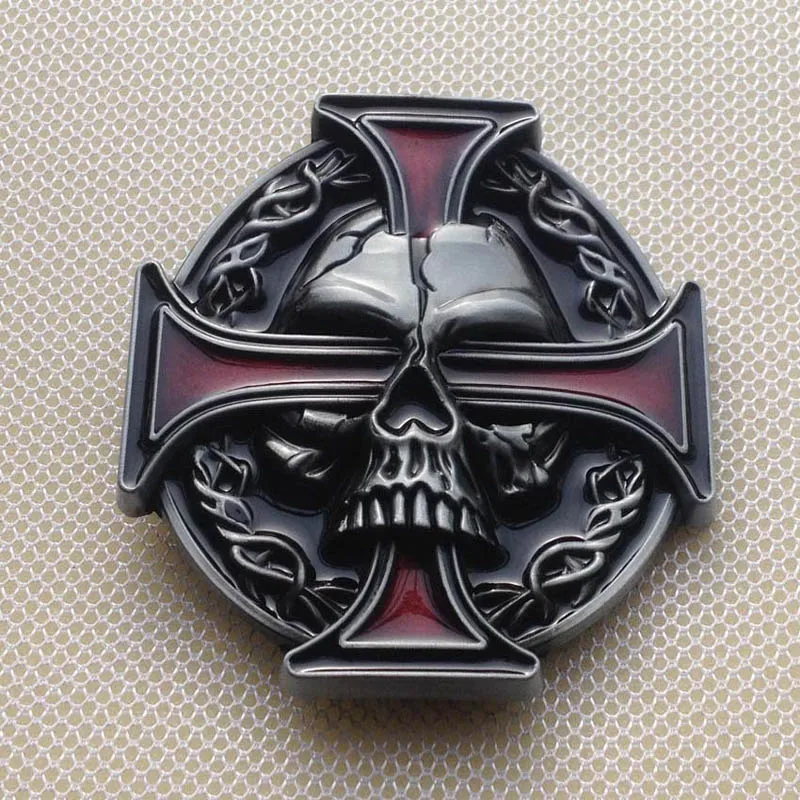 New Style High quality Square Clear Red Cross Belt Buckle With Metal Fashion Men Women Belt Head Jewelry Fit 4cm Wideth Belt