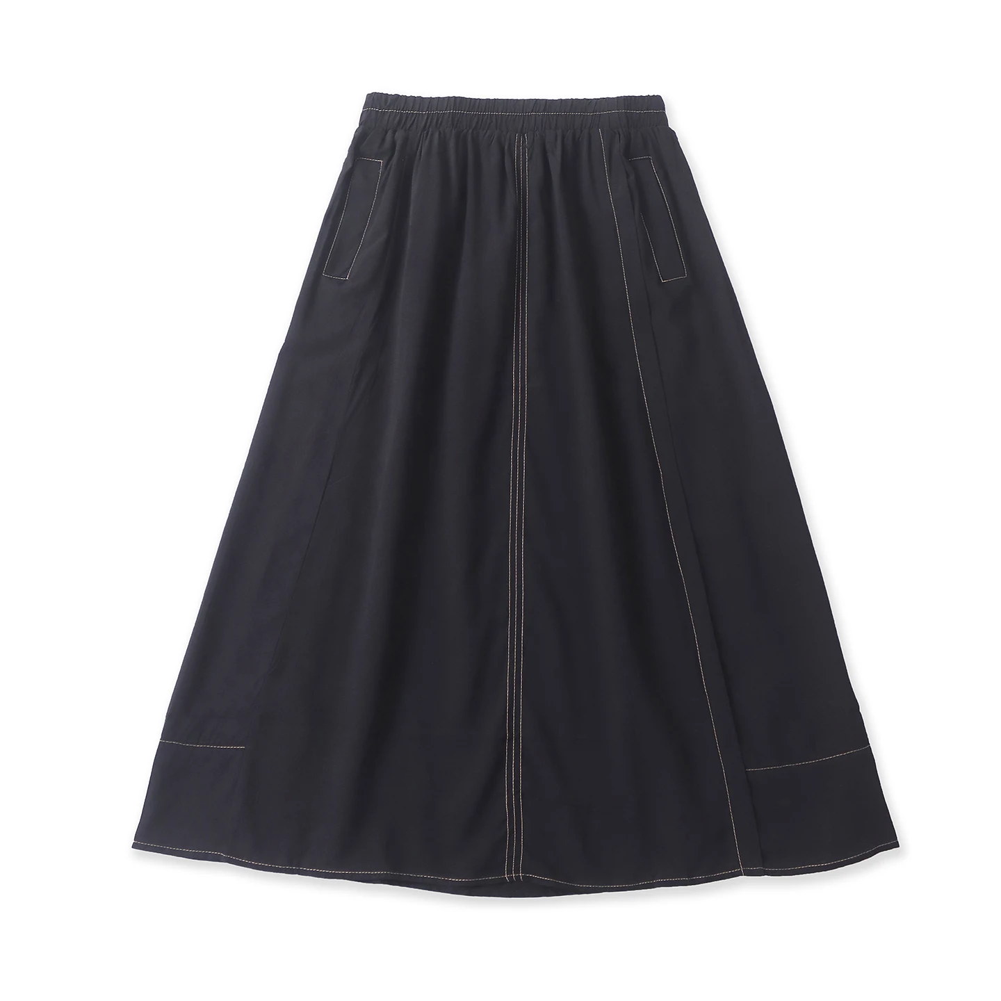 Slimming Effectiveness Half-length Skirt Elastic Waistband Versatile Cotton Blend Summer New Style Women's Fashion Straight-cut