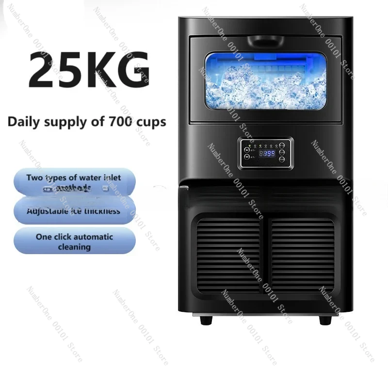 25kg Commercial Ice Maker Large Capacity Cube Ice Machine Automatic Ice Making Machine for Bar Home Kitchen Office