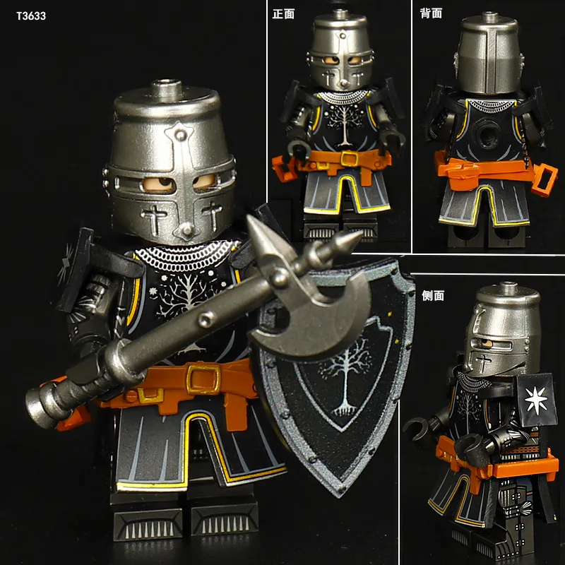 ST3631-3636 Middle Ages Fire Dragon Shadow Knight Assembled Building Blocks Toy Enthusiasts Collection view 4