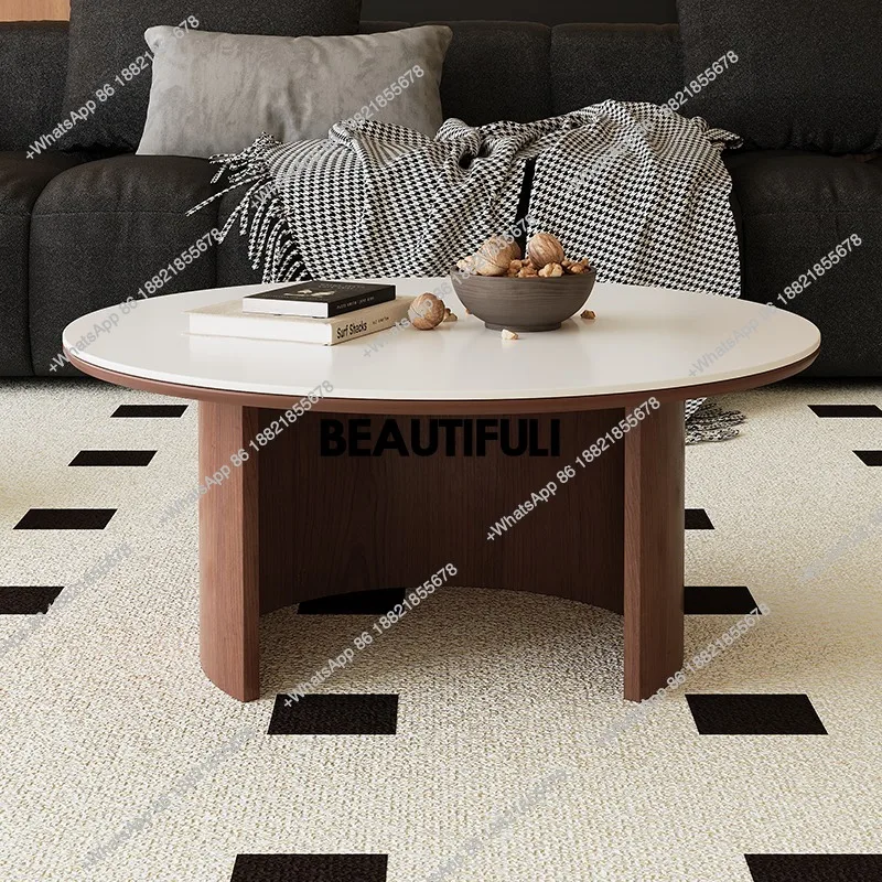 

Luxury Round Side Table Marble Nesting Retro Storage Coffee Table Vintage Rustic Mesas De Centro Para Sala Living Room Furniture