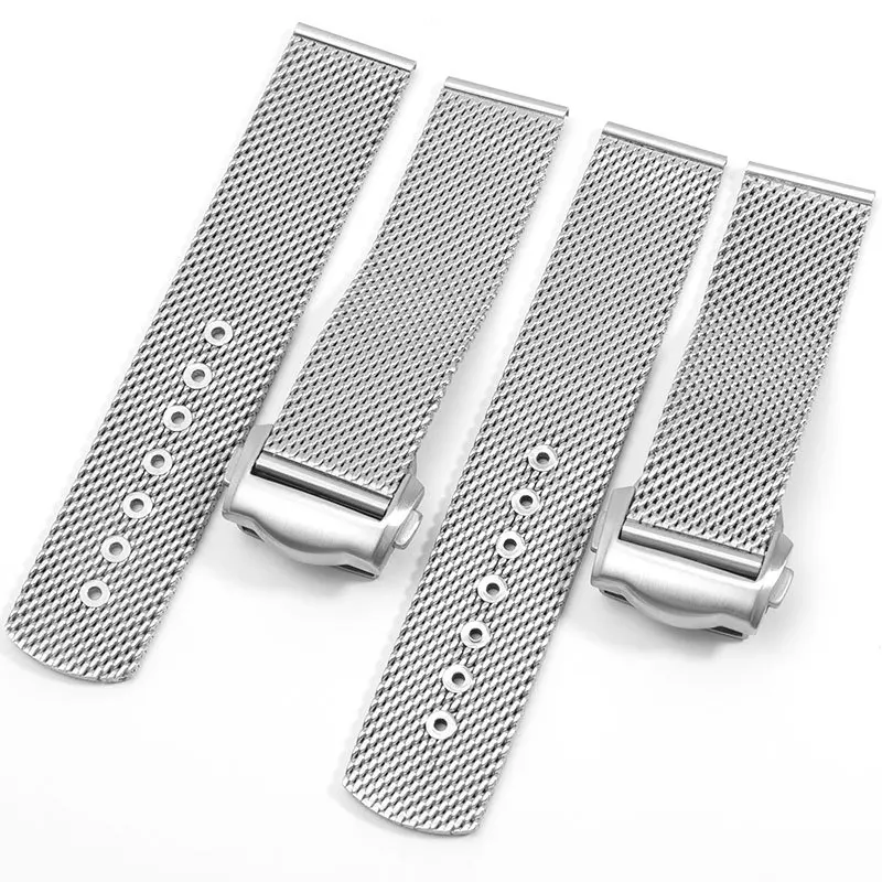 20mm Chain Watch Accessories Strap For Omega 007 Seamaster  Diver 300 Watch Band High Qualit Replace Milanese Stainless Bracelet