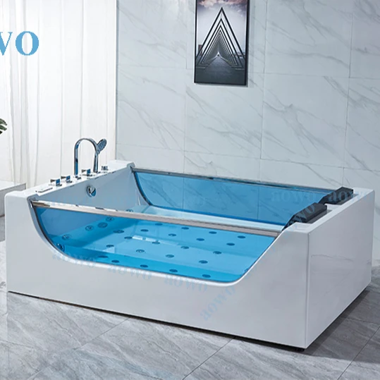 

1800 Bathtub Jacozy Indoor Spa Whirlpool For 2 Person Jakuzzy Bath Tub Yacuzzi Glass Window Yakossi Spa Indoor Tubs