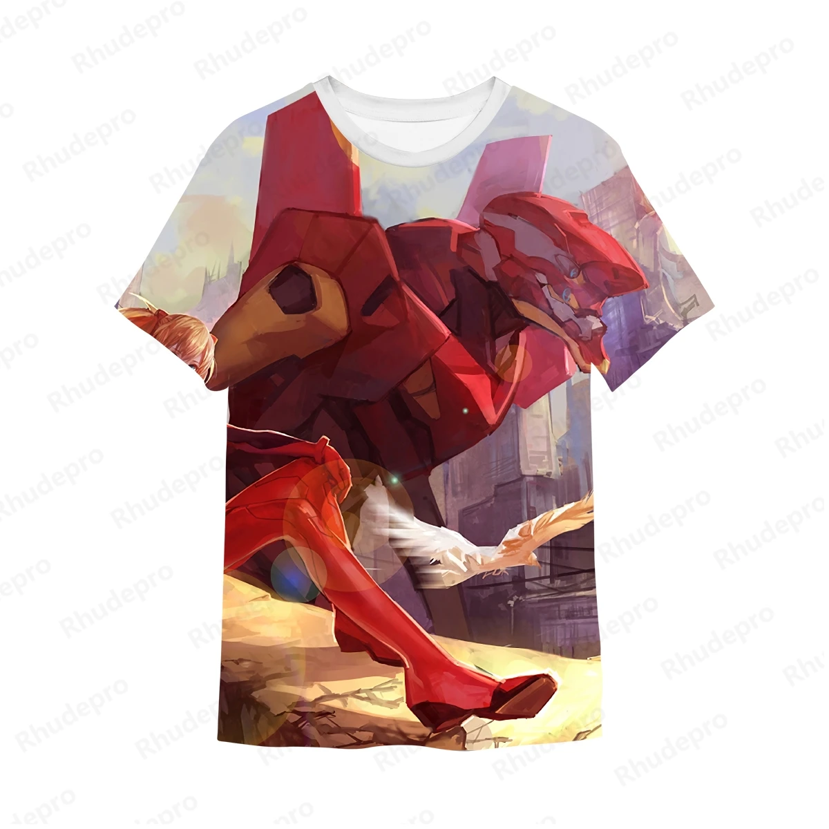 T-shirt Court pour Homme, Style Harajuku, Neon Genesis Evangelion, Hip Hop, Anime, 5XL, Nouvelle Collection, Haute Qualité, Tendance