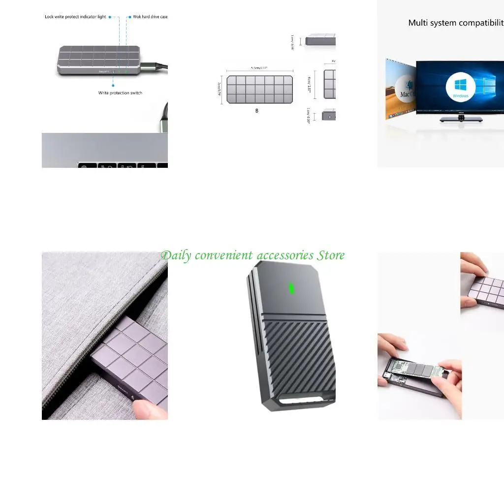 

97QB JMS583 USB 3.2 Gen2 M.2 SSD Внешний корпус M.2 NVME PCIE M-Key M/B Жесткий диск Мобильный чехол