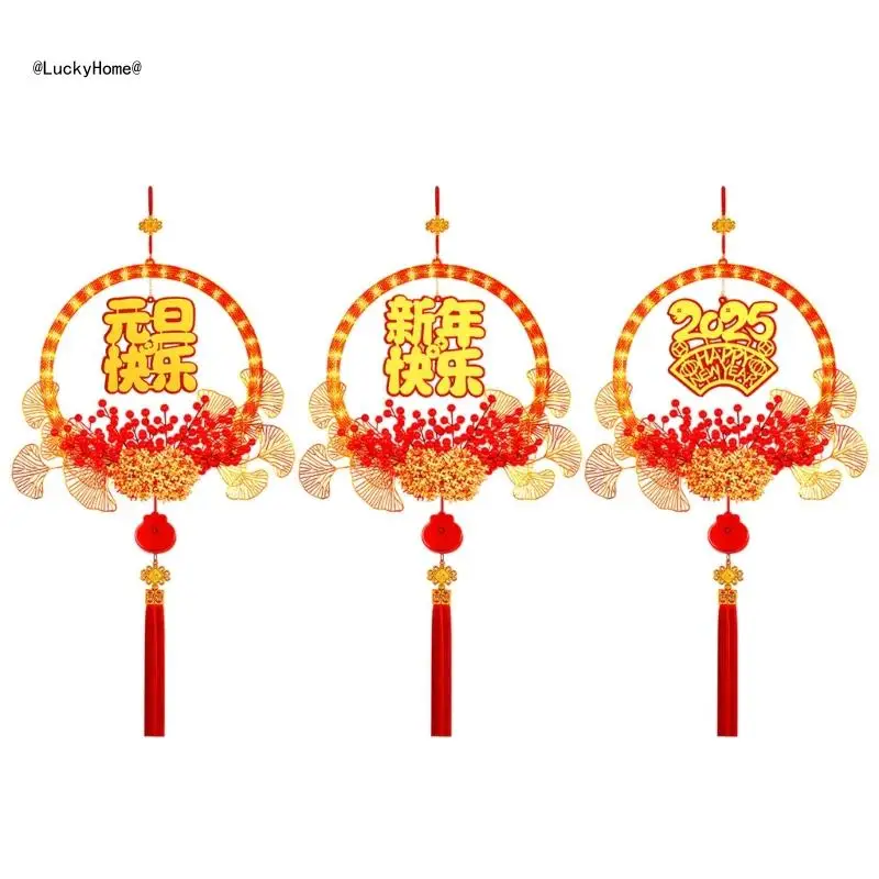 

Glowing Wreath Spring Festival Ornament Traditional Home Door Window Decoration 11UA
