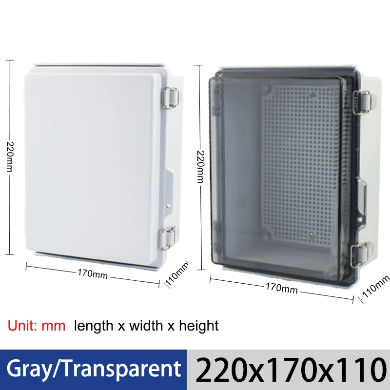Ip67 Waterdicht Transparant Deksel Juction Box Abs Plastic Outdoor Power Distribution Box Elektronische Instrumentenkast