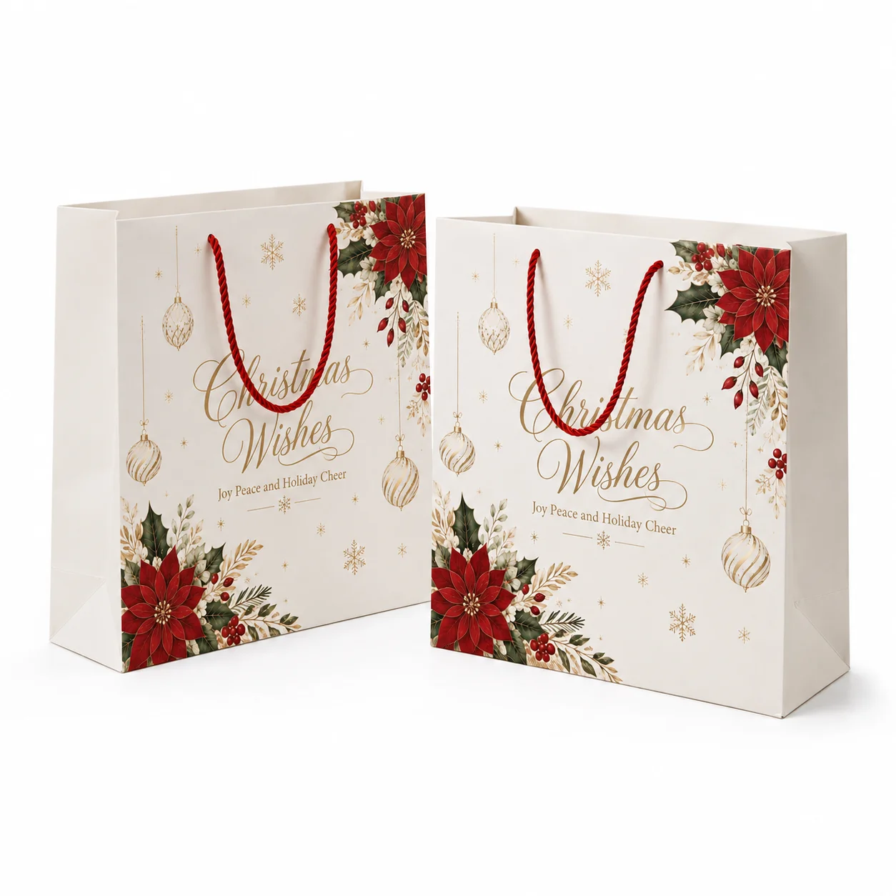 Custom Luxury Gift Paper Bags Full Color Printed Christmas with Logo for Premium Gift Packaging