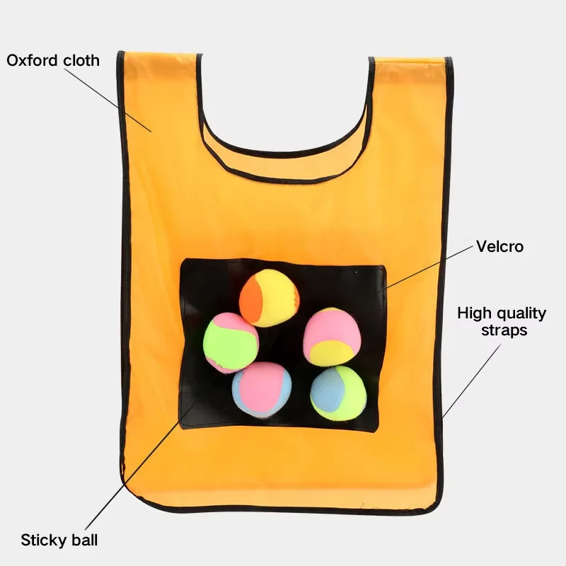 Gilet da gioco appiccicoso Dodge Ball Sport all'aria aperta Giocattolo Jersey Puntelli in tessuto Lancio Cattura palline in morbido pile Sicuro per bambini Adolescenti Adulti