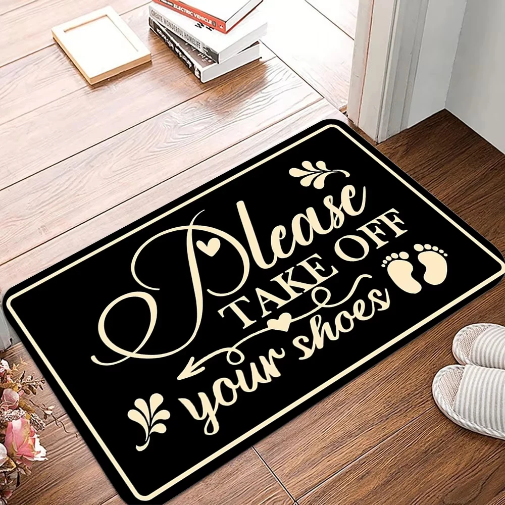 VIKAMA  Black doorhead anti-fouling carpet, fun welcome mat, outdoor carpet, living room carpet, bedroom decorative carpet