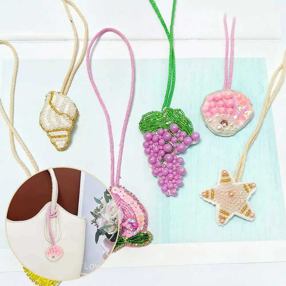 

Patch Hanging Rope Bag Lanyard DIY Pendant Beaded Sewing Pendant Bag Charm Cute Handmade Decor Marine Biology Series Keychain
