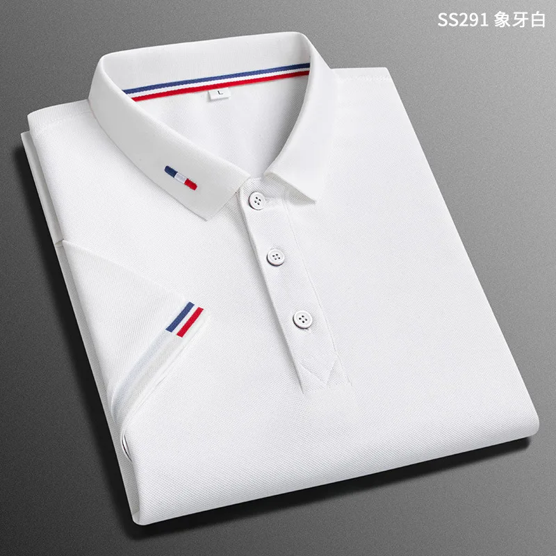 2023 New Fashion White High Quality Embroidery Casual Social Collar Short Sleeve T-Shirt Golf Polo Men's Summer POLO Shirt Top