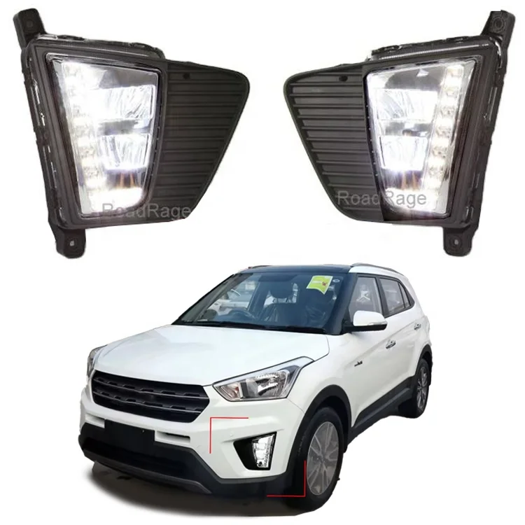 

Auto parts LED Daytime Running fog Lights DRL For Hyundai IX25 creta 2014 2015 2016 driving Fog Lamp daylight car accessories