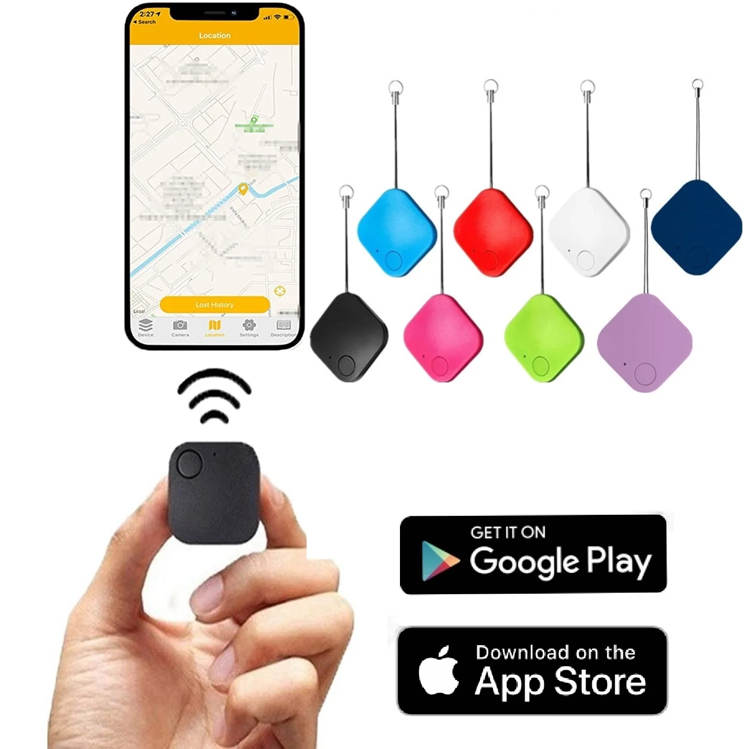 Mini Smart Bluetooth Tracking Device, Tag Air Key, Finder criança, Pet Tracker, localização, carro, veículo, Perdeu Tracker