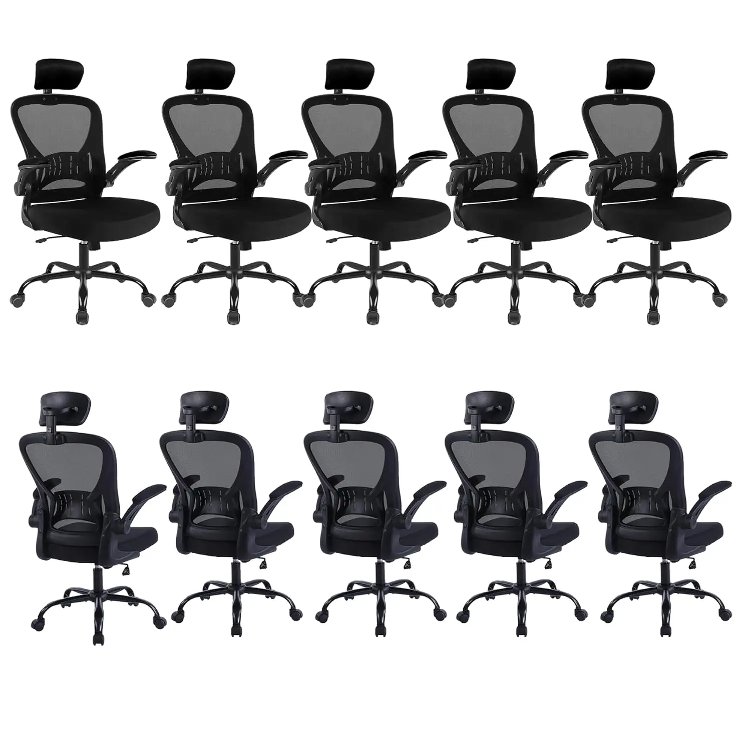 

10 Pack Ergonomic Office Chair Adjustable Height Mesh Swivel Lumbar Support Wheels Home Office Conference Room, Customized