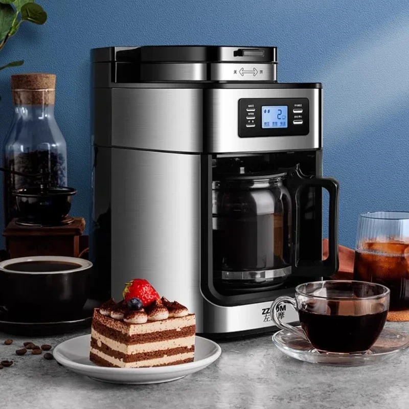 Кофеварка 220 В, шлифовальная в одном доме, кофейные зерна, кофейный порошок, автоматическое помещение двойного назначения автоматическая кофемаш